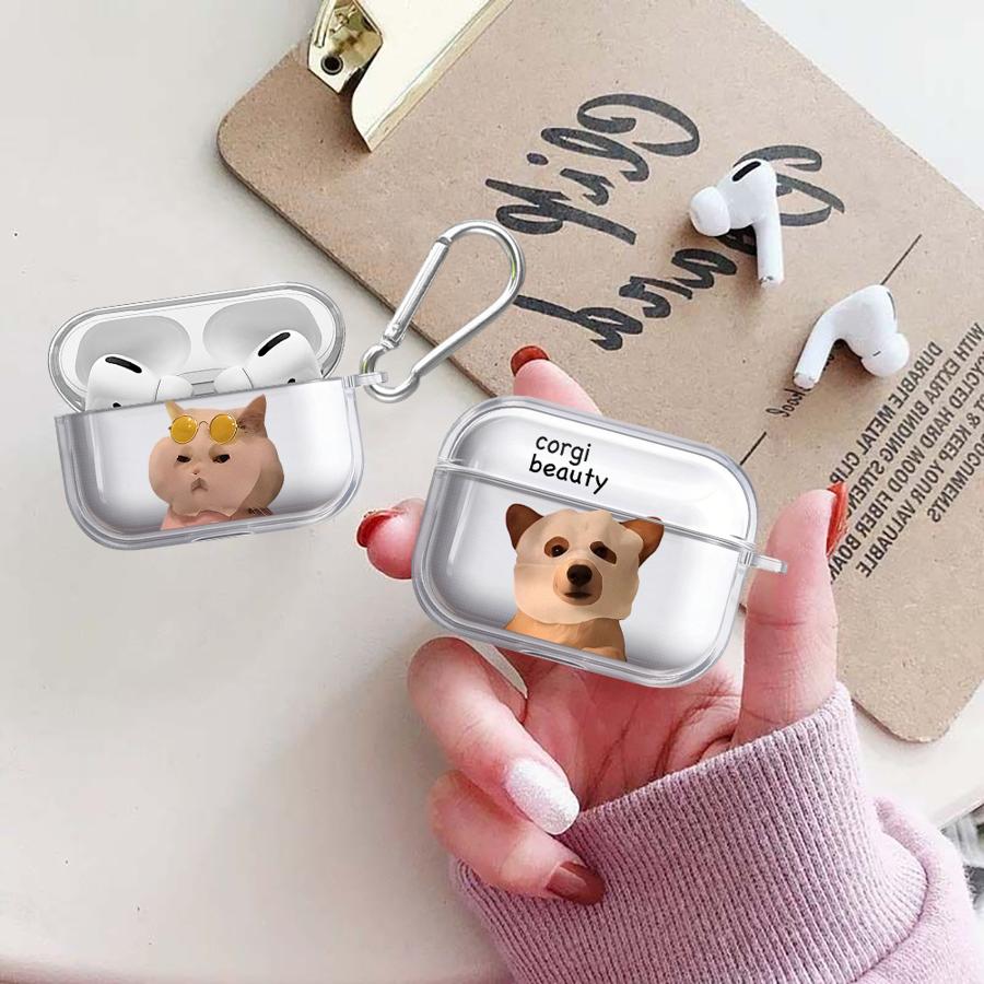 Clear Earphone Cases Cover Case For Airpods Pro2 2 Pro3 4 Pro 3 1 Funny Cat Dog Pattern