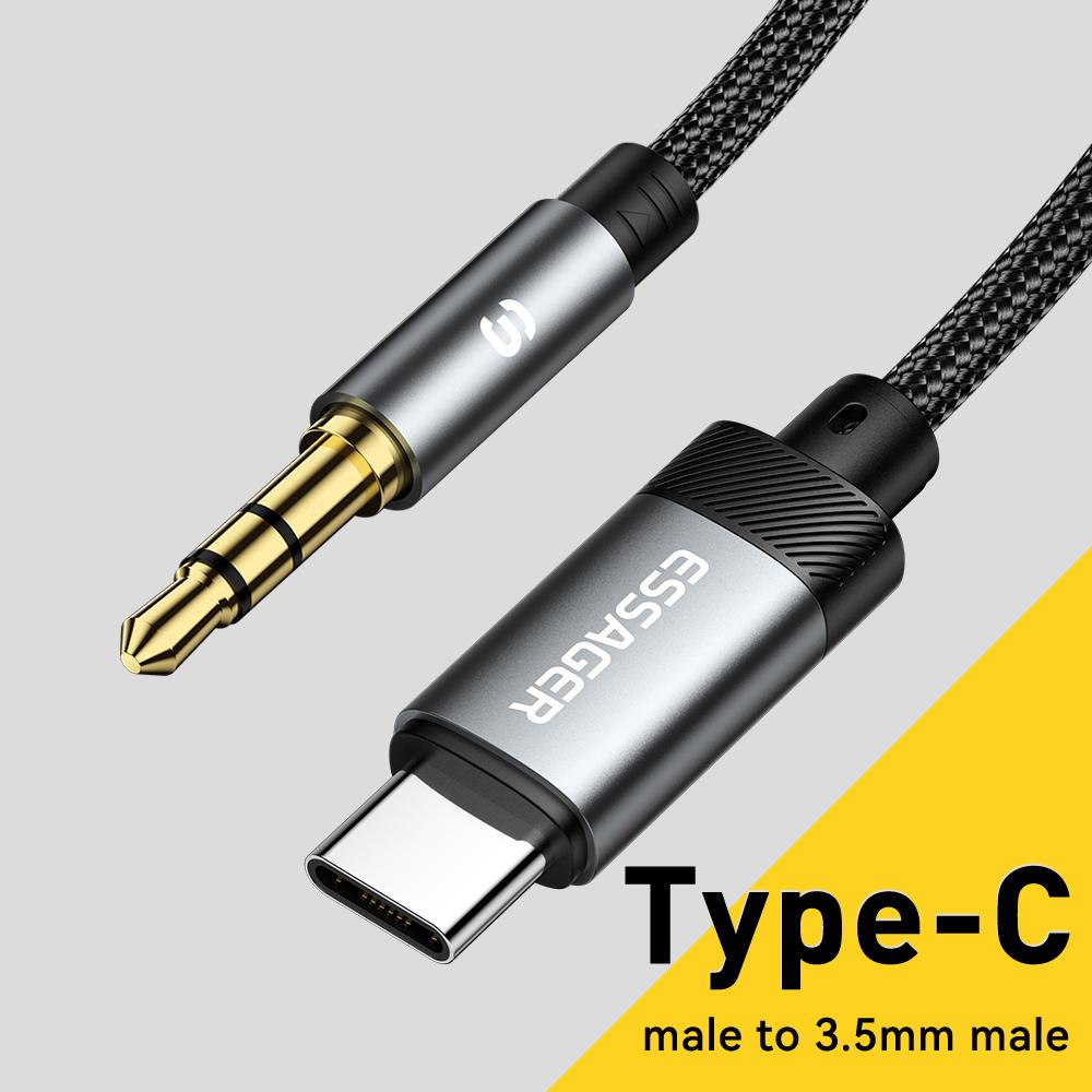 ESSAGER ES-YP22 Type-C To 3.5mm Audio Adapter Cable for Phones/Tablets Reversible Connector
