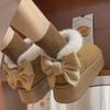 Women's Bow-Knot Cotton Heel Boots: Warm, Stylish & Versatile for Winter