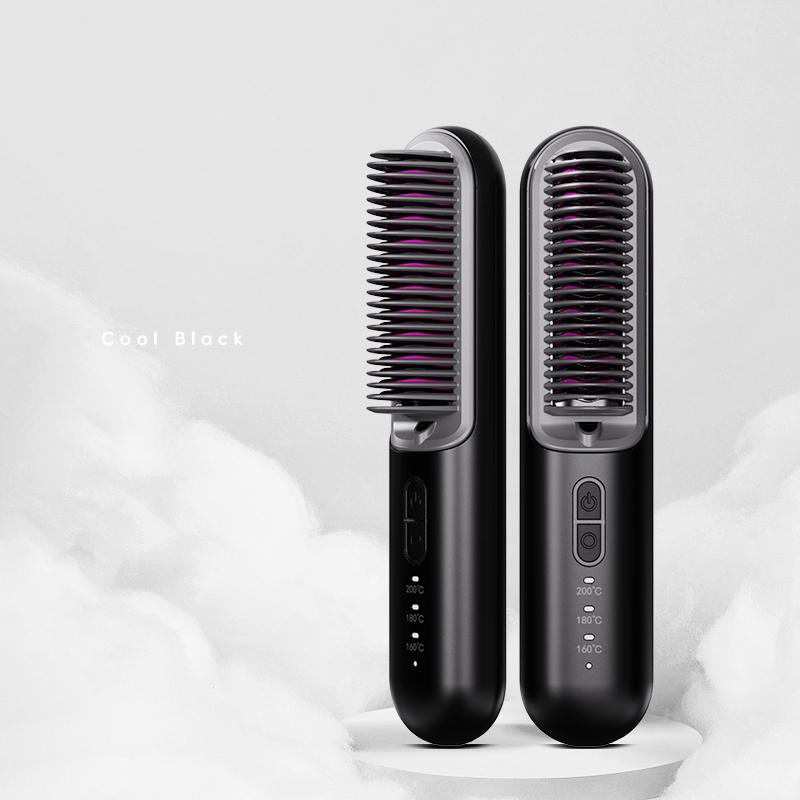 Professional Travel Electric Hairdressing Brushes Mini Wireless Comb Hair Straighteners Smoothing Brush Styling Tool