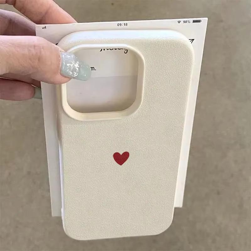 Simple Red Love Heart Soft TPU Phone Case For iPhone 17 Air 16 e 15 14 13 12 11 Pro Max Plus Mini SE Soft Shockproof Cover