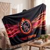 Coperta in Pile Personalizzata Ajax Amsterdam con Logo Calcio, Testo Nome Personalizzato Morbida Calda Coperta da Divano per la Casa