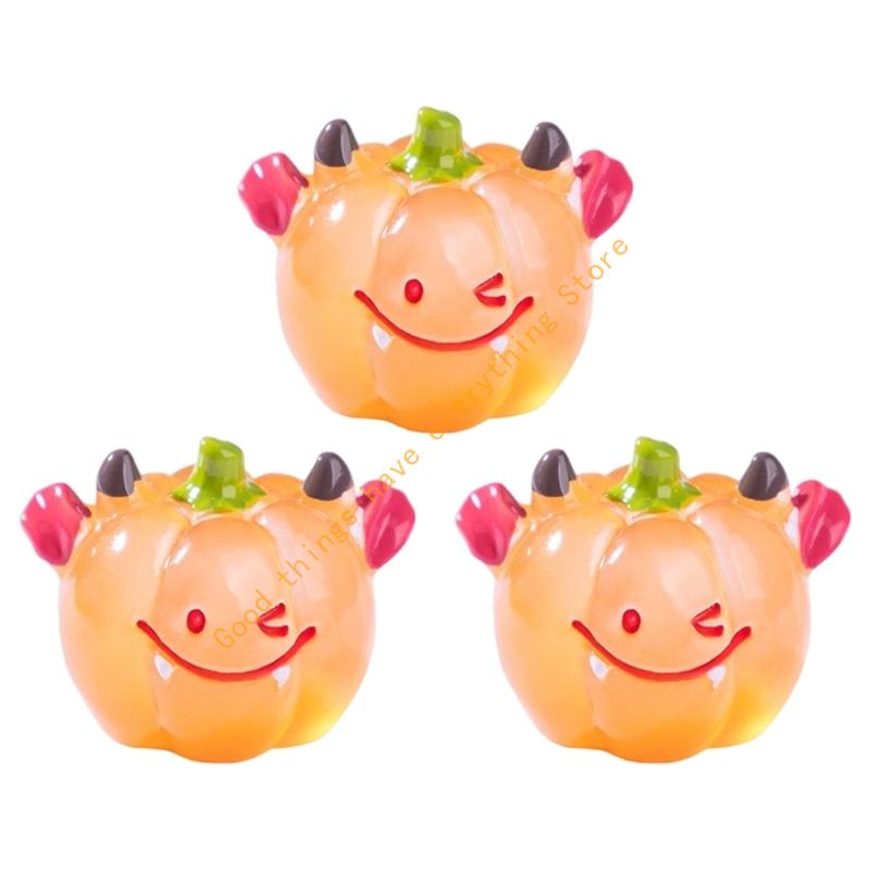Creative Halloweens Illuminating Pumpkins Miniature Landscape Ornaments for Garden Tabletop Decoration 55KF