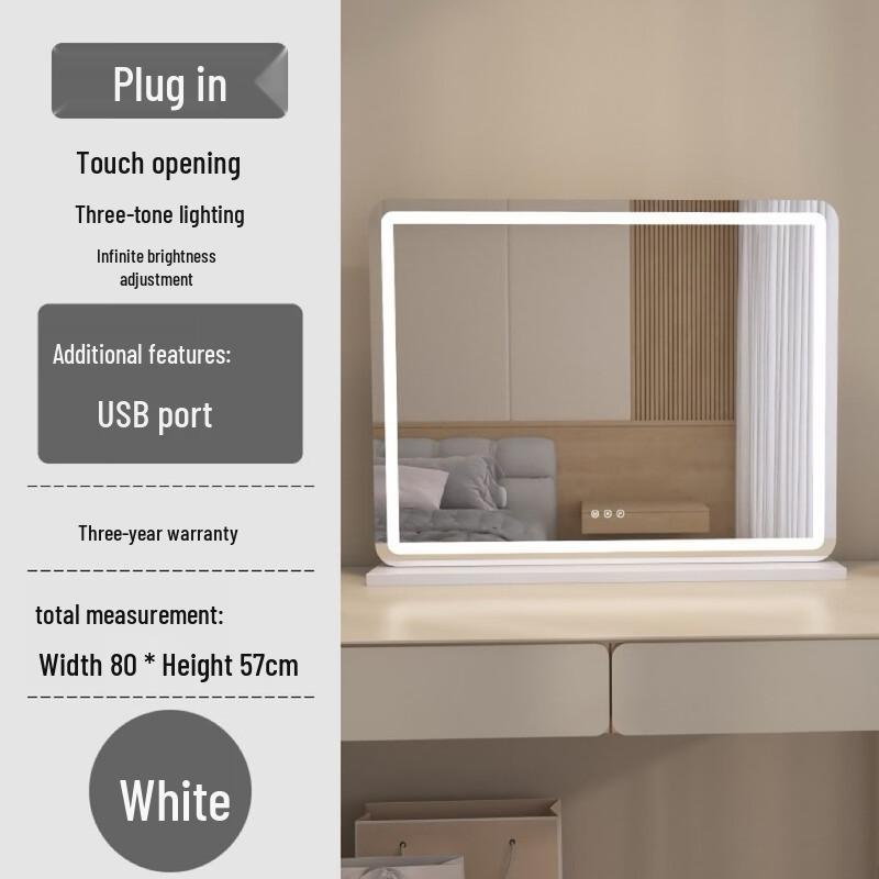 MARYYA Large Desktop Makeup Mirror with Adjustable Lighting