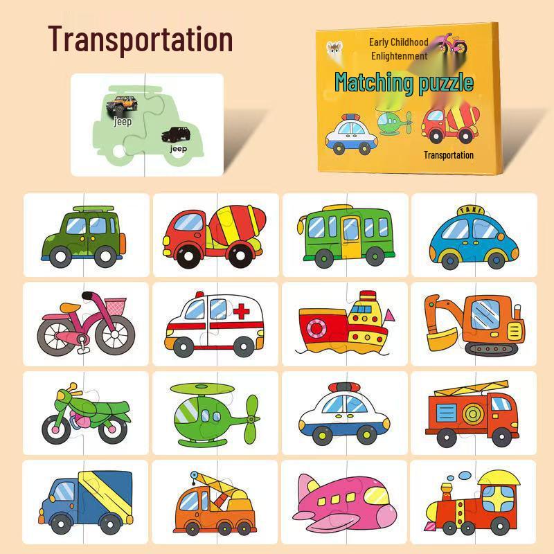 

Большие обучающие карточки-пазлы для детей: Игра на соответствие для мальчиков и девочек, игрушка для развития интеллекта и просвещения от младенца до малыша