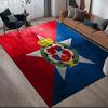 Red Star Belgrade Flannel Pattern Square Carpet,Area Rug,Carpet Rug for Living Room Bedroom Sofa Playroom Decor,Non-slip Floor Mat