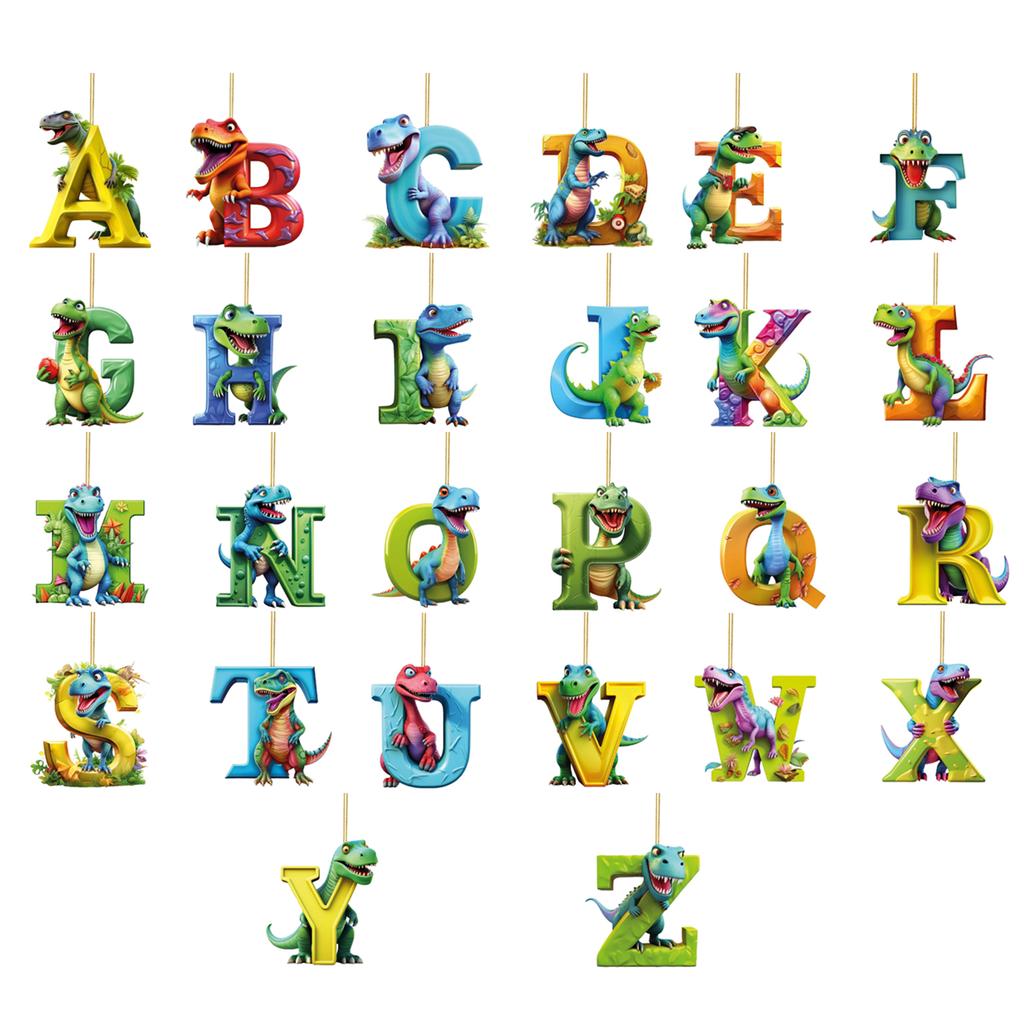 Letter Dinosaur Acrylic Pendant Christmas Tree Hanging Oranment Navidad 2024 New Year Christmas Decorations for Home