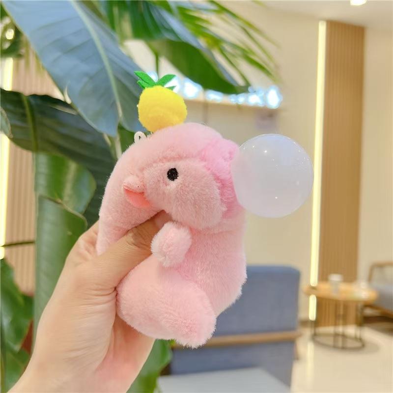 Schattige Capybara Pluche Sleutelhanger Knijp Blaas Bellen Tas Hanger Zacht Spul Stress Verlichten Speelgoed Accessoires Voor Verjaardagscadeau Kind