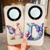 For Honor X9b X9a X9c Magic5 6 7 Lite Blue Butterfly Flower Letters A-Z Transparent Clear Women Phone Case Silicone Bumper Cover