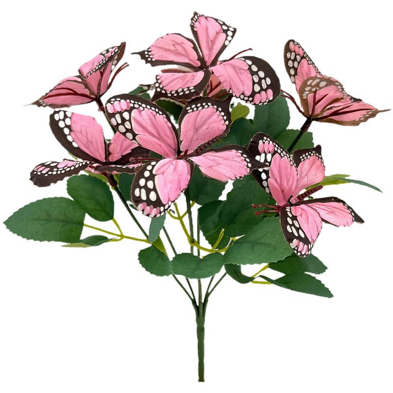 Vibrant Artificial Butterfly Flower Arrangements - Multi-Color Plastic Blooms for Indoor/Outdoor, Window Box, Pot & Party Decor