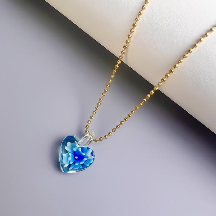 Heart Pendant Collarbone Chain Heart Choker Colored Glaze Material for Girl Teen