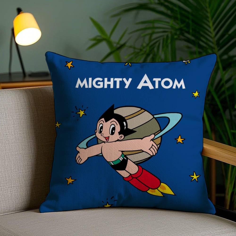 M-Mighty A-Atom Pillow Case Home Dorm Chair Back Short Plush Double-sided Printing Office Nap Time Cushion Cover