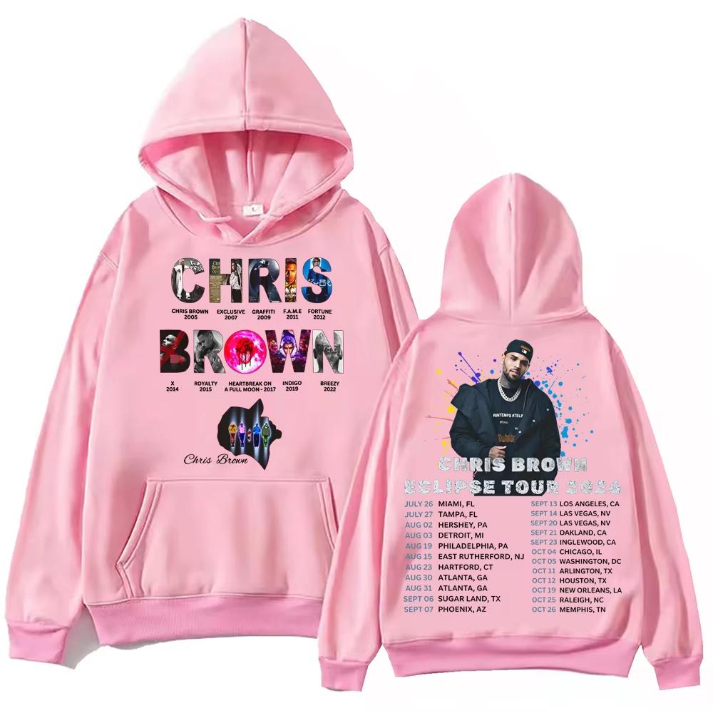 2026 Chris-Brown Eclipse Tour Hoodie Man Woman Harajuku Long Sleeve Pullover Tops Soft Cotton Sweatshirt Loose Cozy and Versatile