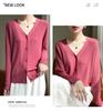 Women's Ice Silk Knitted Cardigan - Pink, Lightweight, Sun-Protective Summer Jacket