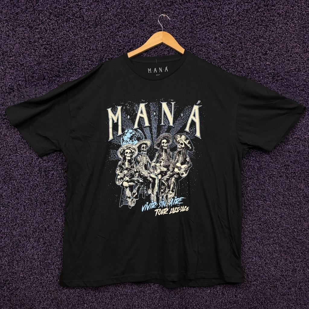Mana Vivir Sin Aire Tour Dates Skeleton Mariachi T-Shirt 3XL Unisex T-Shirt