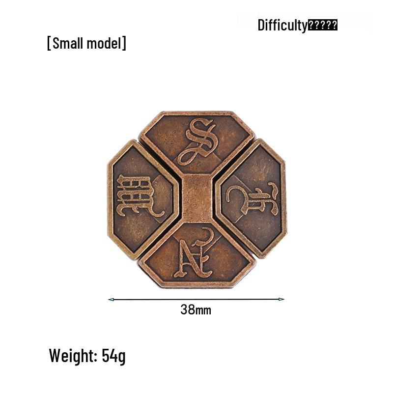 Intelligence Puzzle Zinc Alloy Disentanglement Rings - Unlock Nine Linked Rings Kongming Luban Lock Educational Toy