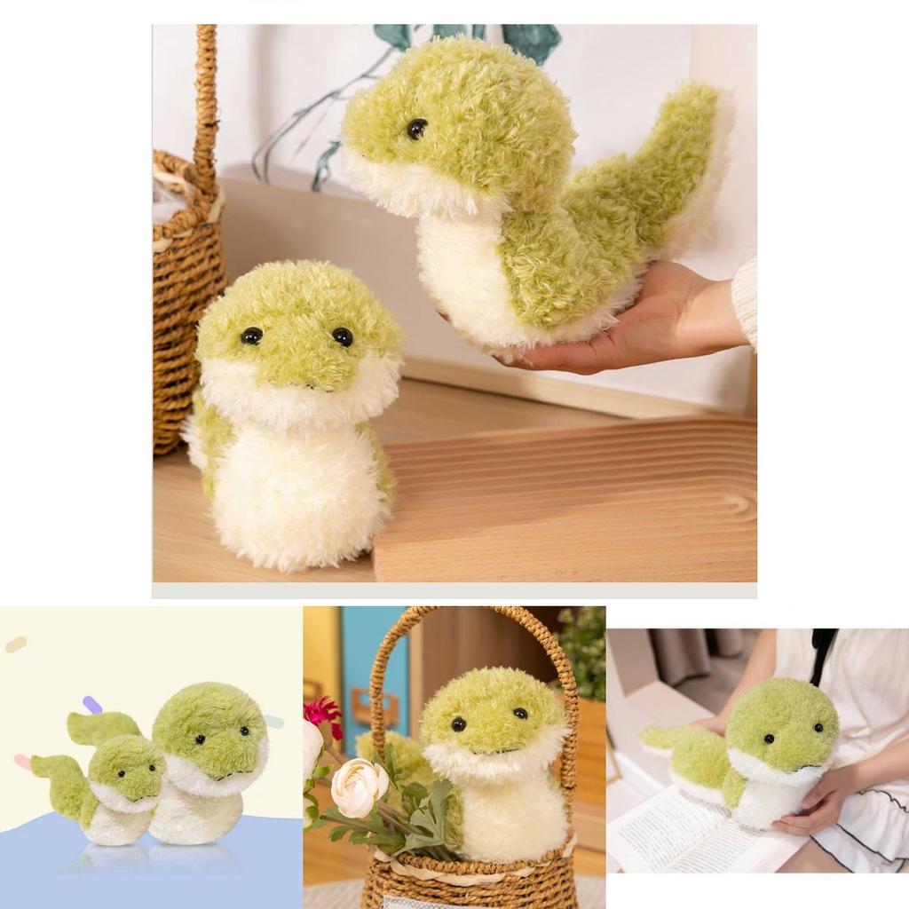 Adorable Green Snake Plush Toy Soft Stuffed Doll Cuddly Animal For Kids Gifts