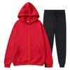 Men's Cross-border Autumn Winter Comfort Zip-Up Velvet Hoodie & Jacket Set