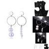 Elegant Asymmetrical Pearl Earrings For Women Stylish Geometric Design Alloy