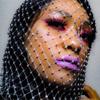 European and American  Electric Syllable Women's Clothing Popular Mesh Diamond Headscarf Mask