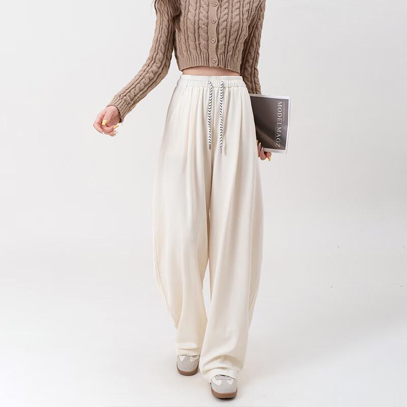 JOHLIN DREAM Women s Yamamoto Style Curved Wide-Leg Pants M