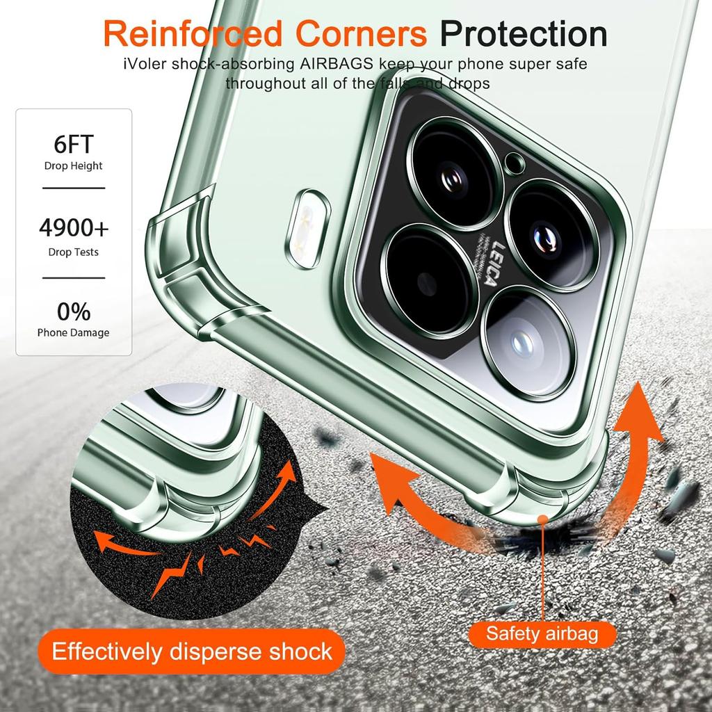 TPU Transparent Case for Xiaomi 15 Mi 15 5G Protective Cover Four Corners Shockproof Bumper Coque Fundas