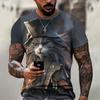 Men's Cartoon Iron Man Pattern 3D Embroidery Summer Quick-Dry Breathable Casual Round-neck Short-Sleeve T-Shirt