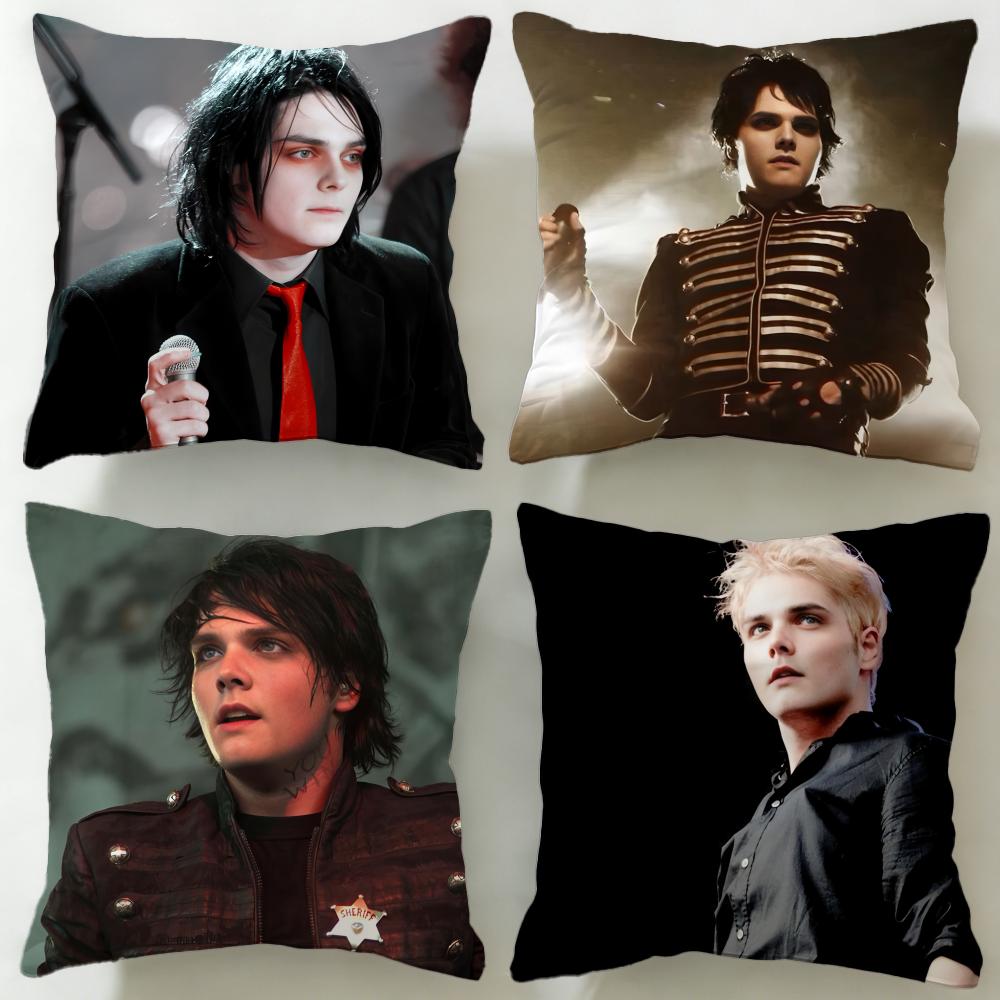 Popular Singer Gerard Way Cushion Cover Soft EasyWash Pillow Case Versatile for Couch Bed Travel and Office