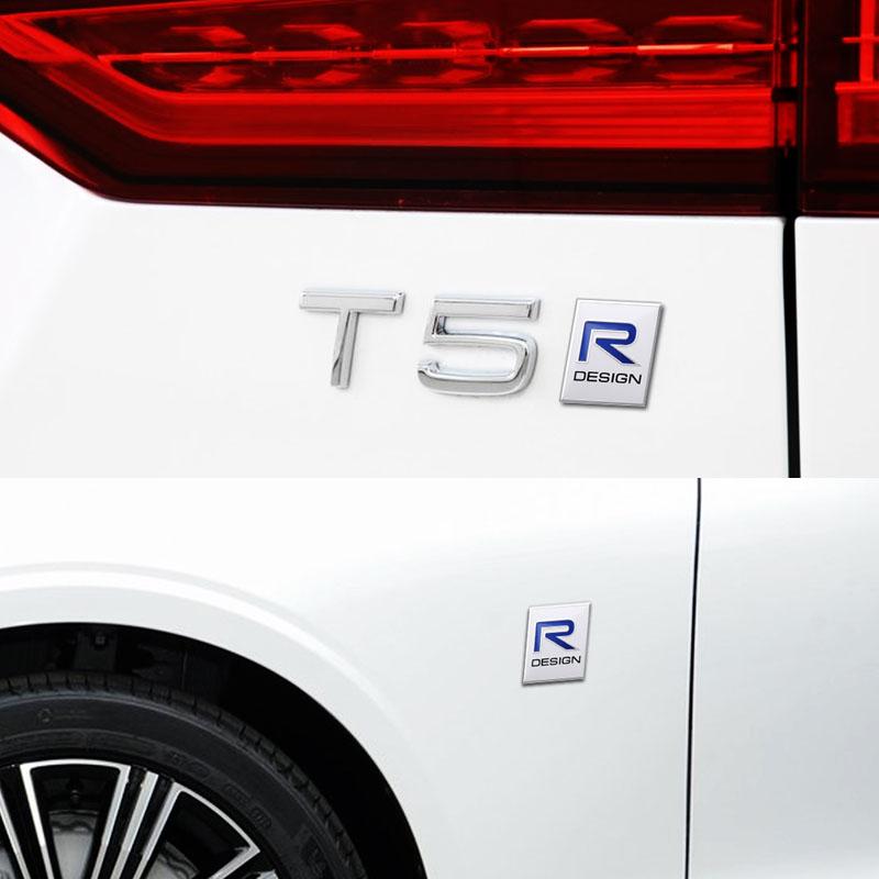 Aluminium R AWD Inscription Swedish Flag OCEAN Sweden Crown Car Rear Emblem Badge Sticker For S60 S90 S80 XC60 XC90 XC40 V40 V60 V90