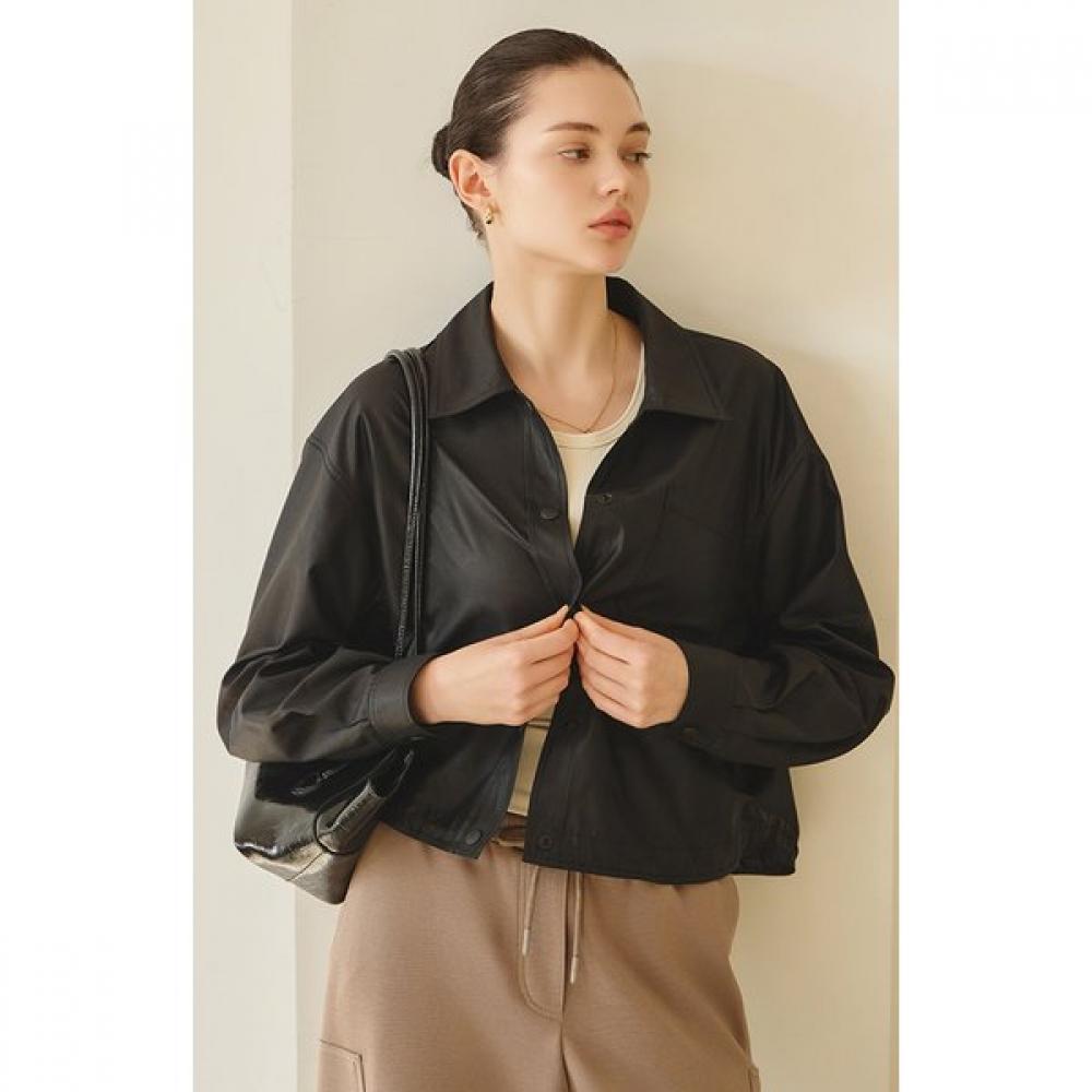Huit Fake Leather Shirt Jacket Htwsu5k02t