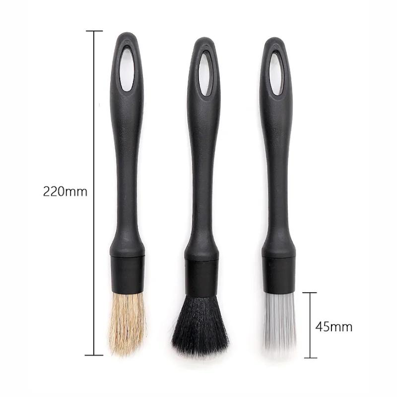 3PCS Car Cleaning Brush Super Soft Kit Automotive Detail Brushes For Car Interior Detailing Brush Set Car Dash Duster Brush