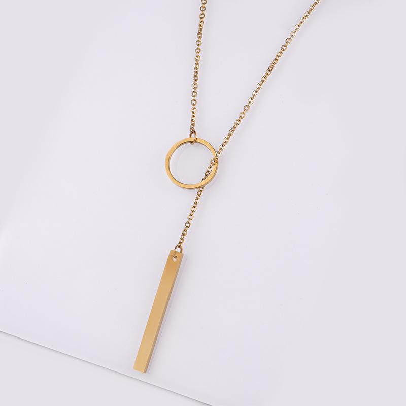 New Fashion Necklace Design Ladies Fashion Simple Simple Metal Round Necklace Sales