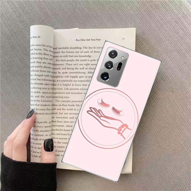 Eyelash Makeup Lip Painted Phone Case For Samsung S24 S23 FE S22 S25 Ultra S21 Plus Galaxy S20 FE S25 Edge Cover Capa Soft TPU F