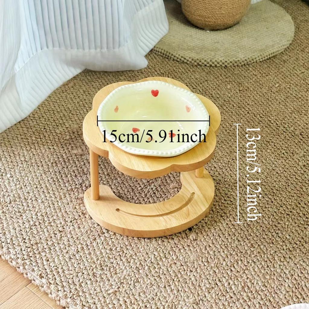 Elevated Cat Bowls with 15° Tilted Stand Ceramics Drinking Water Feeding Pet Supplies for Cats Dogs Protect Neck Gamelles Chat