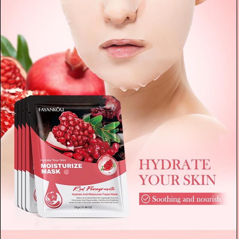 Red Pomegranate Clarifying Tender Mask Moisturizing Collagen Firming Mask Improves Rough Skin Eliminates Wrinkles and Oil Contro