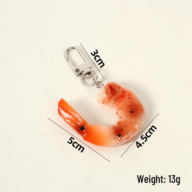 PVC Shrimp Keychain Props - Funny Kitchen & Dining Toy Models