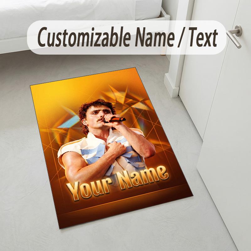 Personalized Crystal Velvet Carpet,Benson Boone Custom Printed Name, Plush Area Rug For Home Indoor Decor