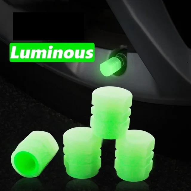 

40/20/4 шт. Светящиеся колпачки для ниппелей Флуоресцентный зеленый синий Ночное свечение Автомобиль Мотоцикл Велосипед Колесо Стайлинг Ступица шины Универсальный колпачок Декор 4PCS