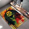 Reggae Musik Teppich, Bob Marley Rasta Farben Splash Pop Art Porträt Druck, Reggae Rasta Musik Fan Dekor, Rutschfeste Matte