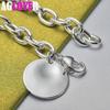 925 Sterling Silver Round Pendant Bracelet Chain Jewelry