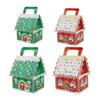 10Pcs Christmas Wonderland Cottage Gift Box Set Large 3D Pop-Up House Shaped Paper Candy Boxes Festive Holiday Party Favor Decor