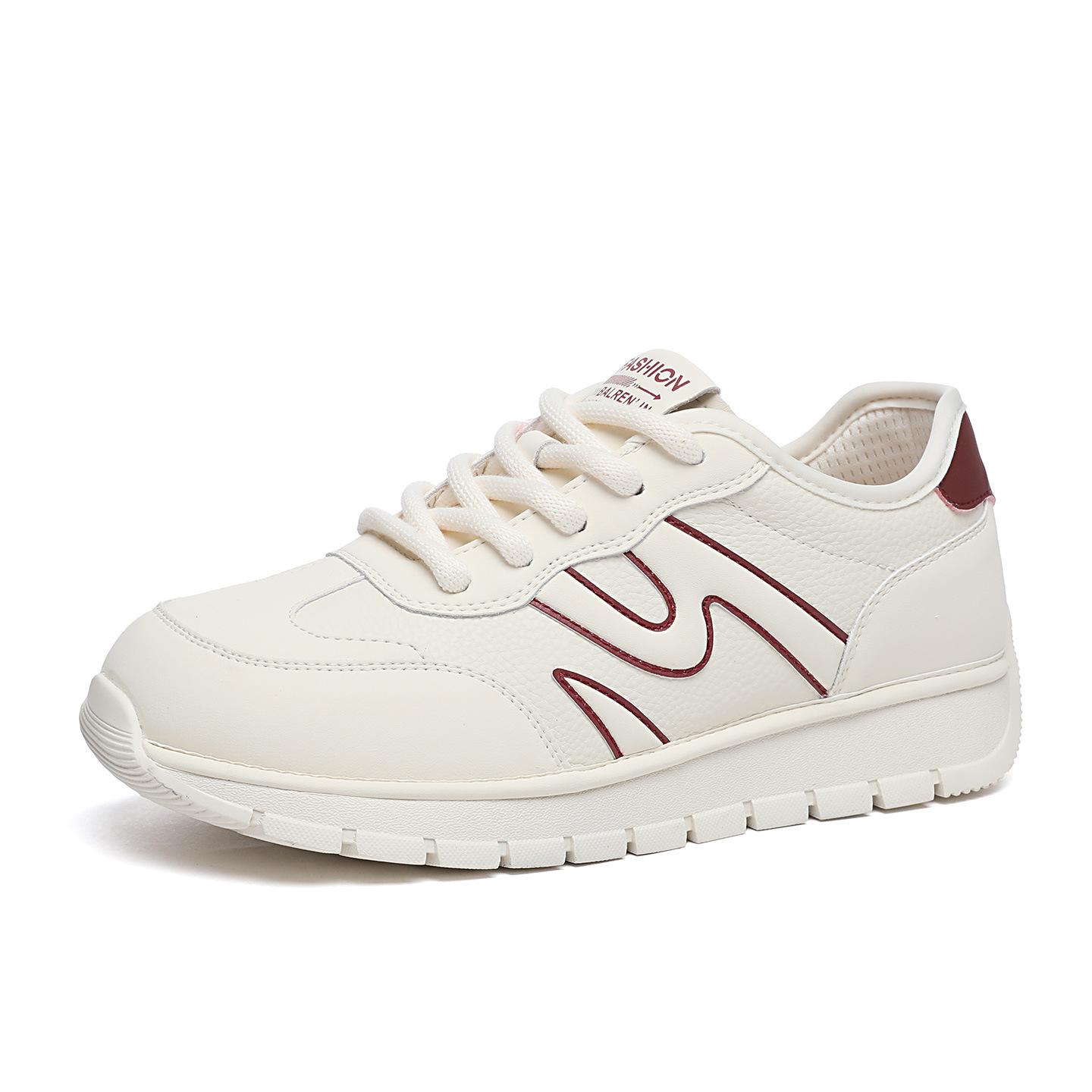 

Woman Casual Sneakers Spring New Genuine Leather Comfort Soft Breathable Flats Daily Versatile Lightweight Non Slip Sport Shoes 35 червоний
