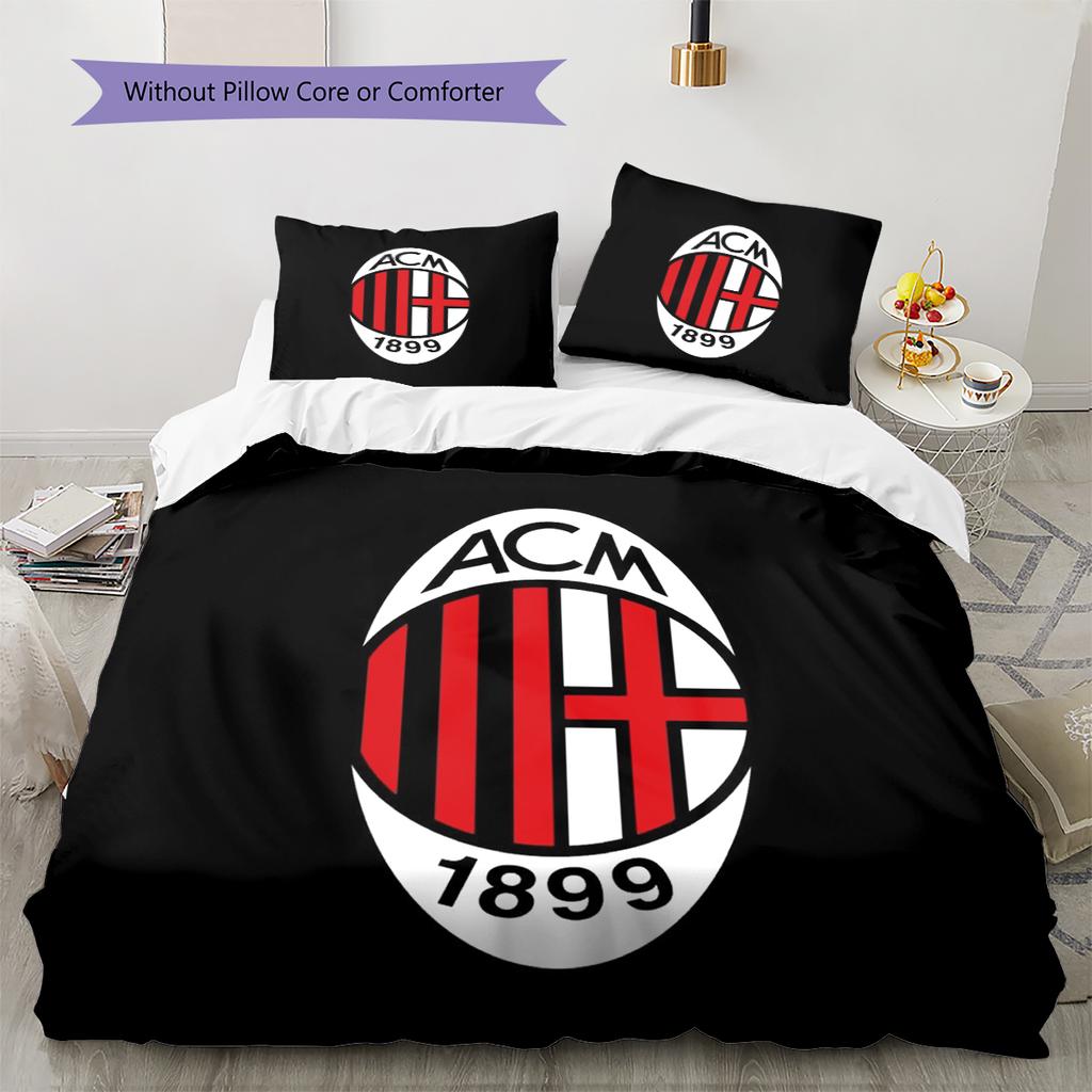 AC Milan Pattern Bedding Home Decoration Birthday Gift (1 * duvet cover + 2 * pillowcase, without core)