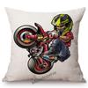 Xtreme Sport Motorcycle Stunting Riding Mtx Cute Cartoon Stunters Decorative Sofa Throw Pillow Case Cotton Linen Cushion Cover