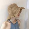 Korean Style Beach Sun Hat Anti-UV Summer Bucket Hat Simple Crochet Straw Hat  Fishing
