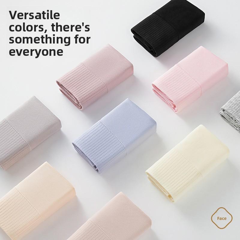 Women Spring and Autumn Pure Cotton Antibacterial Crotch Anti Tardiness High Waist Abdominal Lift Hip Non Mark Safety Flat Angle Briefs