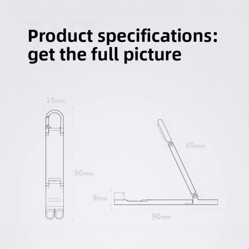 Mini Foldable Keychain Phone Stand Adjustable Lightweight Scratch Resistant Holder for Desk Live Streaming Outdoor Video Shooting