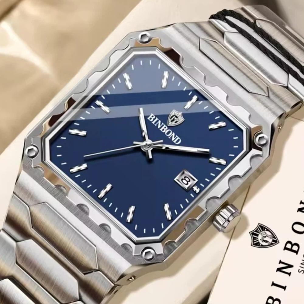 BINBOND Men's Luxury Quartz Watch Durable Accurate Luminous Waterproof Auto Date Business Fashion Wristwatch
