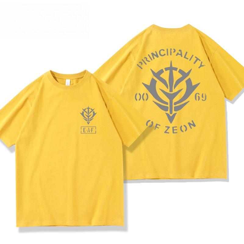 Mobile Suit Gundam Anime Peripheral Jion Duchy Army Same Short Sleeve TShirt Mens and Womens Summer Clothes Tide