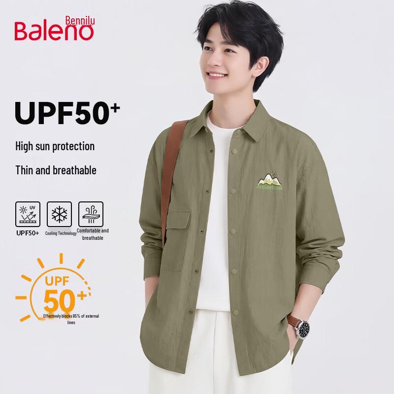 Baleno Men s Lightweight Breathable Sun Protective Long-Sleeve Shirt M